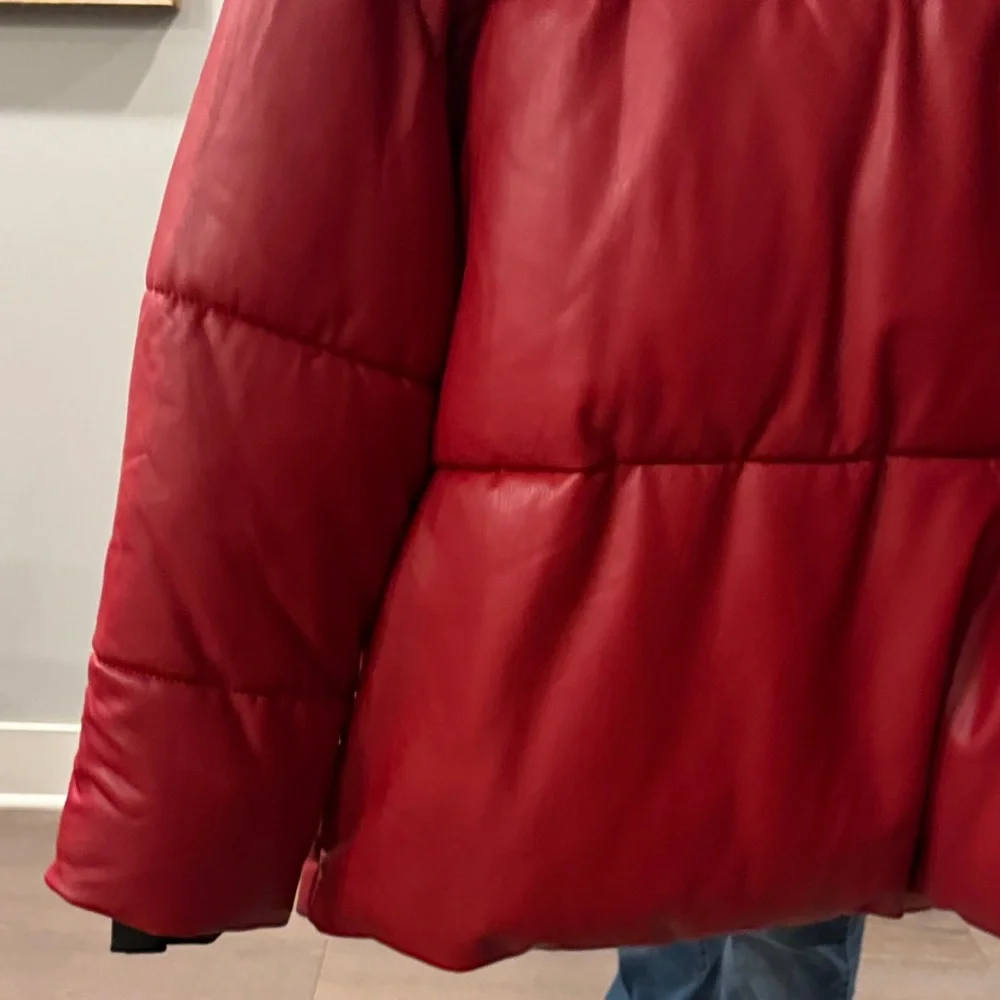 With the Girls by AVEC LES FILLES red pleather puffer jacket - Picture 7 of 13